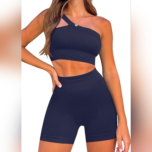 Womens One Shoulder Workout Set Size Small - Picture 1 of 4